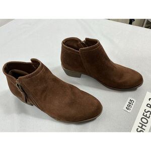 Womans Arizona Jean Co Booties Brown Size 6.5 Block Heel Side Zip